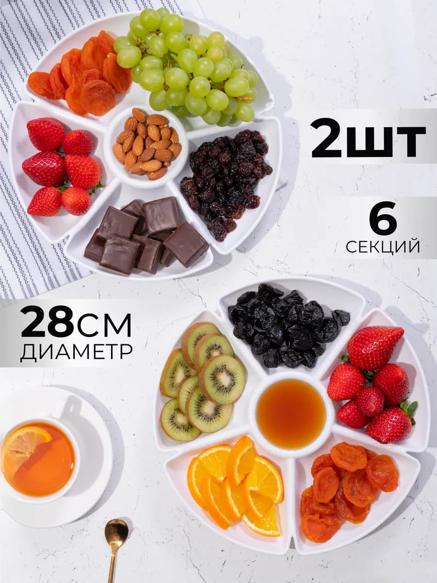 Менажница пластиковая набор 2 шт