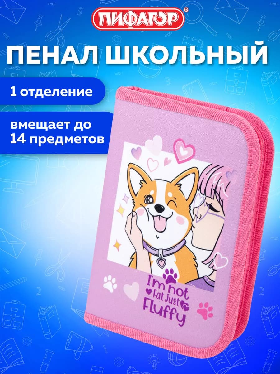 Пенал школьный для девочек для карандашей, ручек 1 отделение