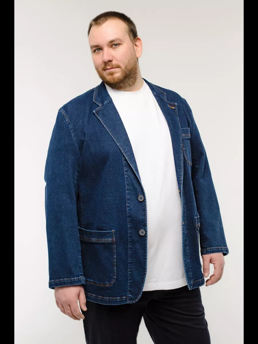 Пиджак джинсовый больших размеров Галион - фото 1