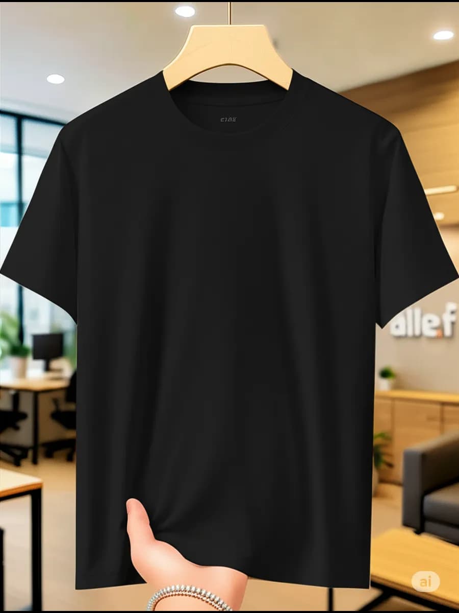 Футболка черная однотонная хлопок