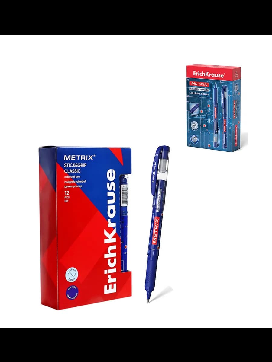 Ручка роллер 12 шт ErichKrause Metrix синяя