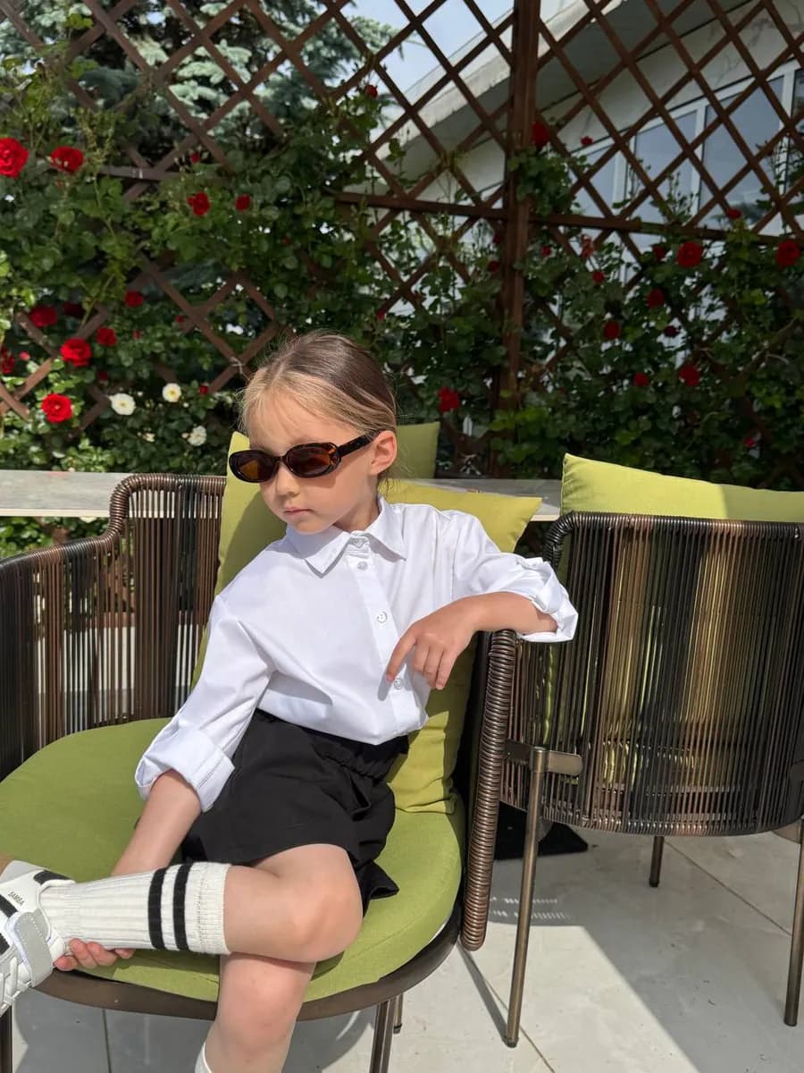 Блузка школьная с длинным рукавом