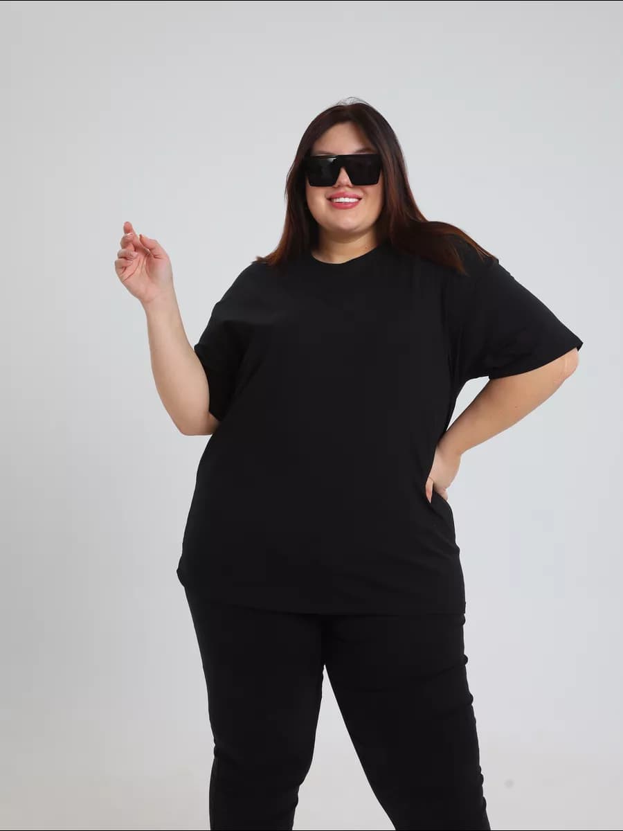 Футболка базовая большие размеры хлопок - фото 1