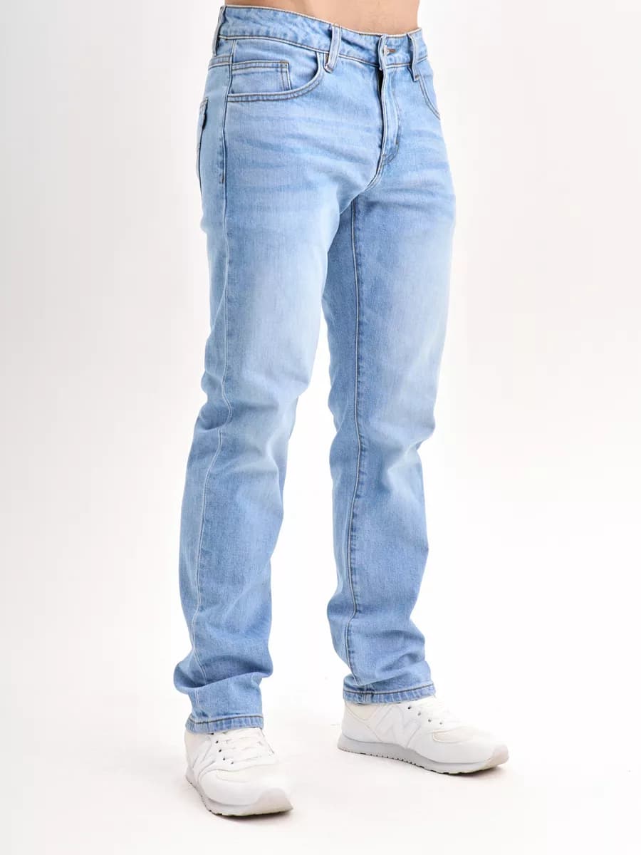 Джинсы прямые штаны классические широкие с потертостями