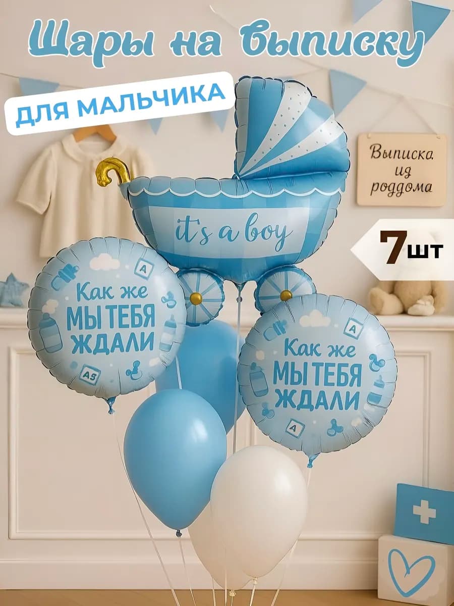 Набор воздушных шаров на выписку новорожденных
