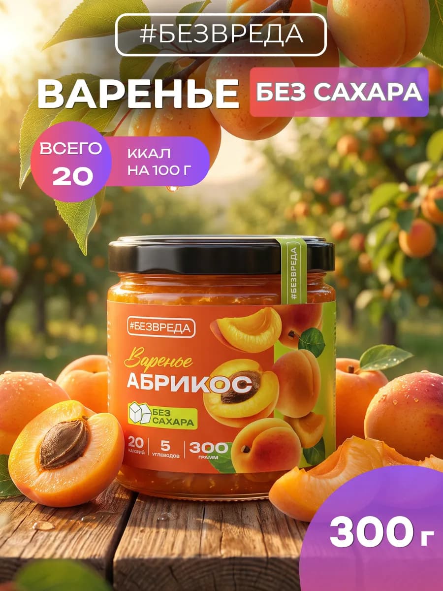 Варенье без сахара из абрикоса низкоуглеводное