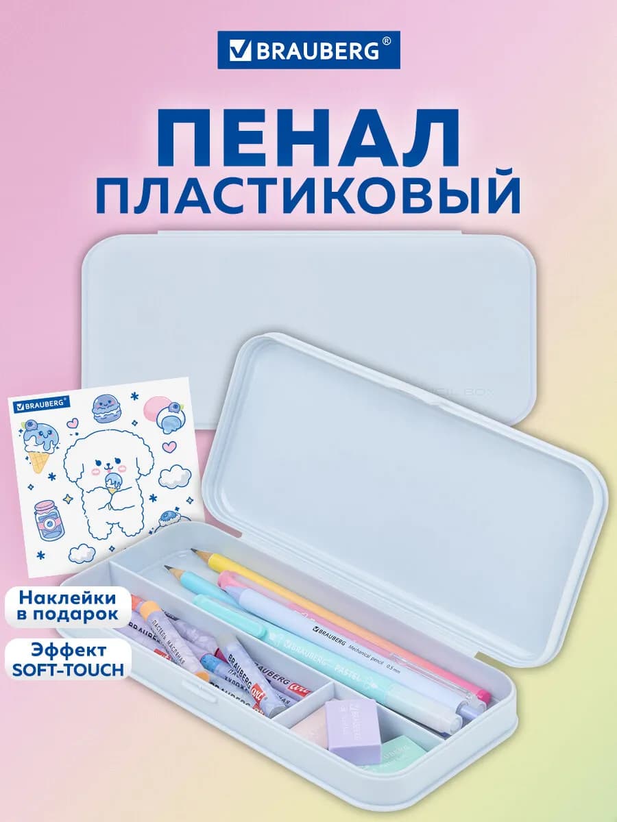 Пенал школьный для девочек, для карандашей, ручек, пластик