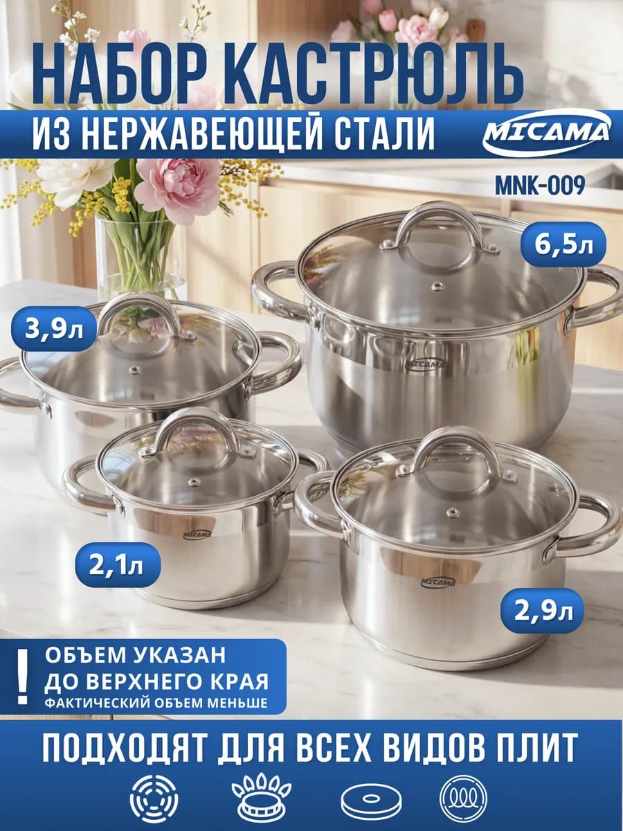 Набор кастрюль из нержавеющей стали