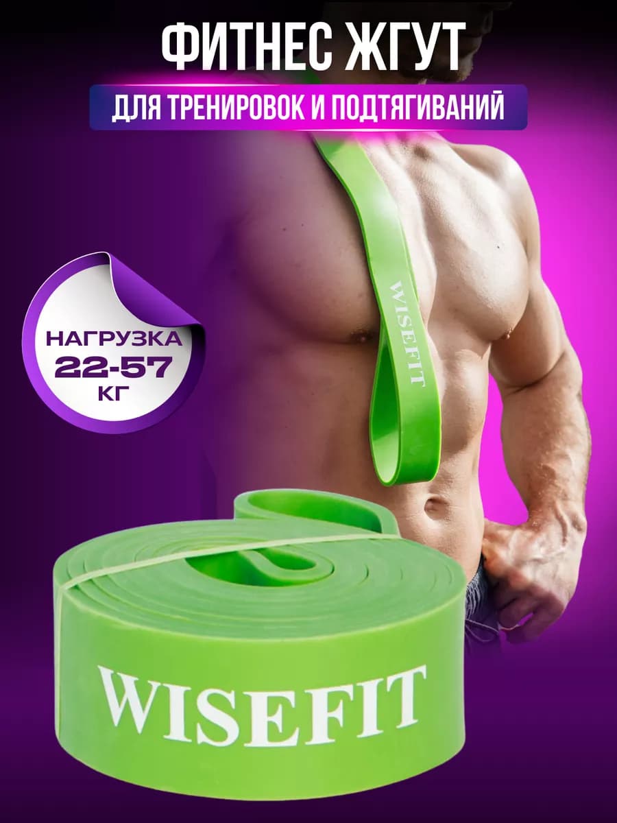 Резинка для фитнеса латексная 22-57 кг ленточный жгут