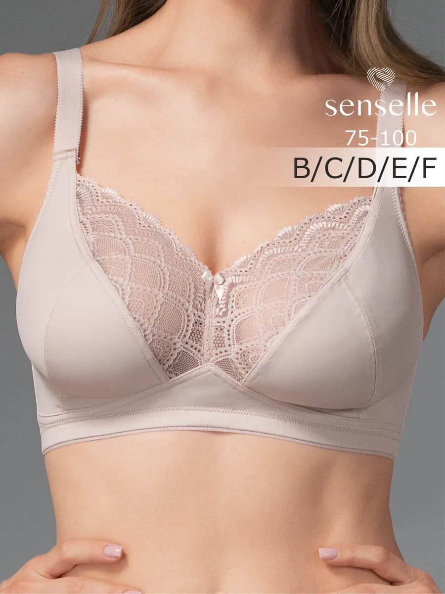 Бюстгальтер женский без косточек кружевной с мягкими чашками - фото 1