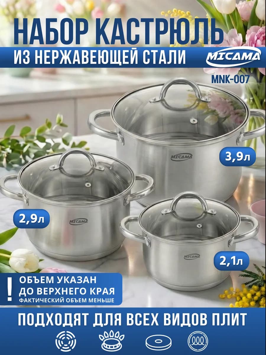 Набор кастрюль из нержавеющей стали