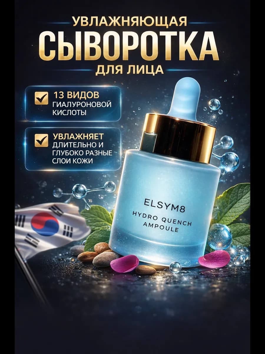 Увлажняющая сыворотка для лица с гиалуроновой кислотой