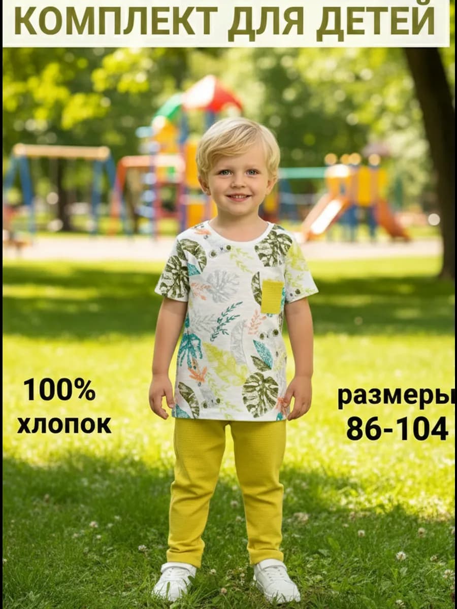 Костюм летний повседневный двойка футболка и штаны