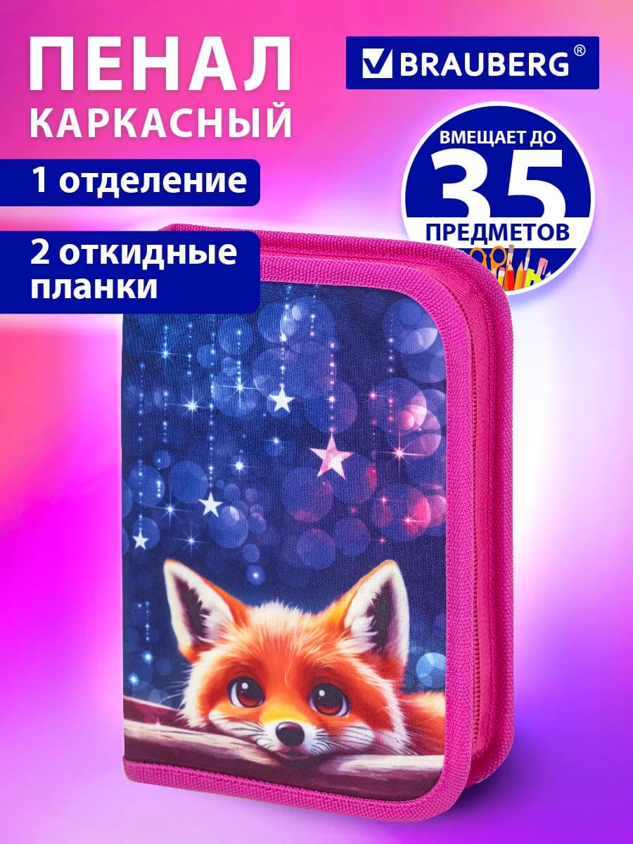 Пенал школьный для девочек для карандашей, ручек 1 отделение