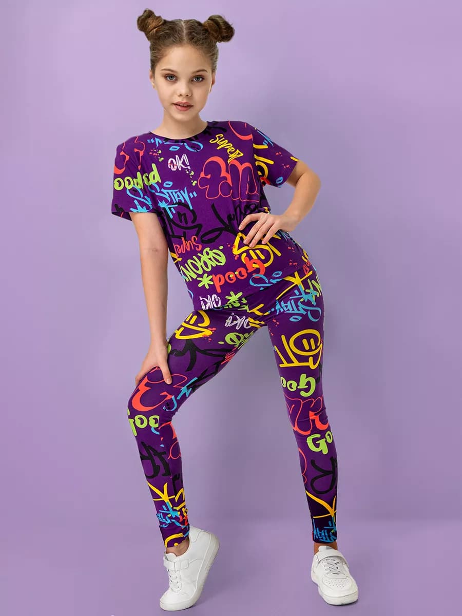 Костюм с лосинами детский летний для подростков