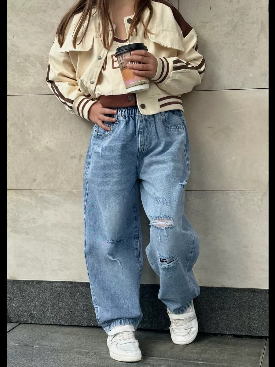 Джинсы багги широкие подростковые