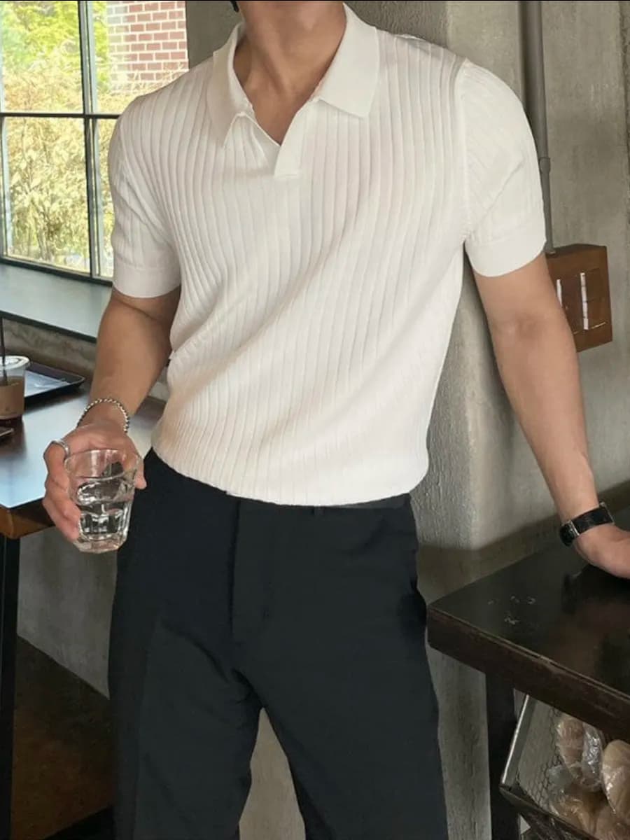 Футболка поло с коротким рукавом летняя хлопок old money