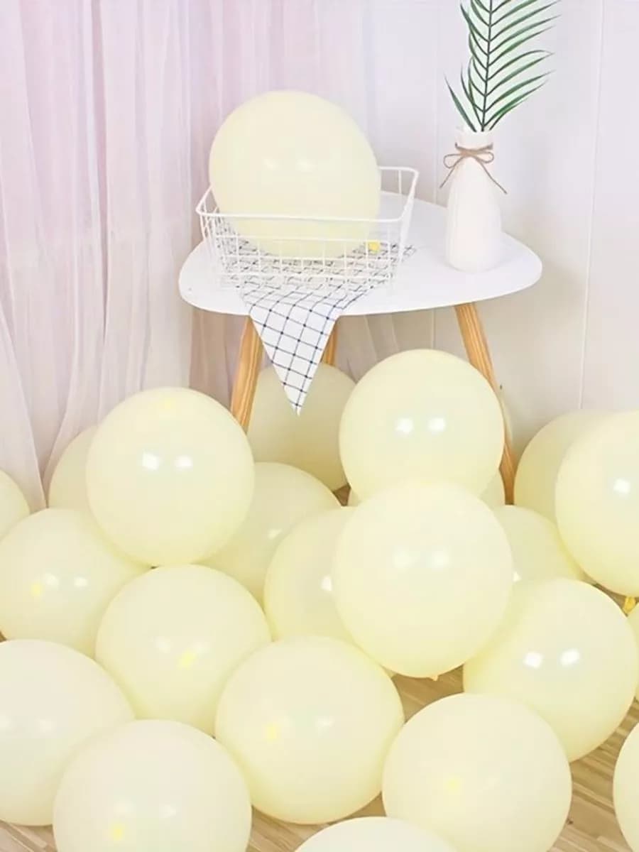 Латексные шары 30 см. 25 шт. Неаполитанский-желтый макарунс