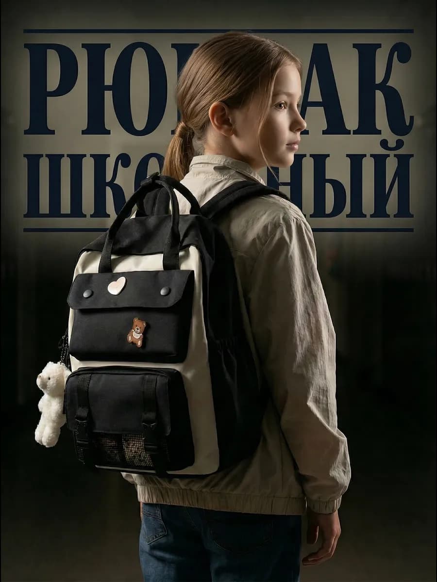 Рюкзак школьный с сумкой шоппером и пеналом набор