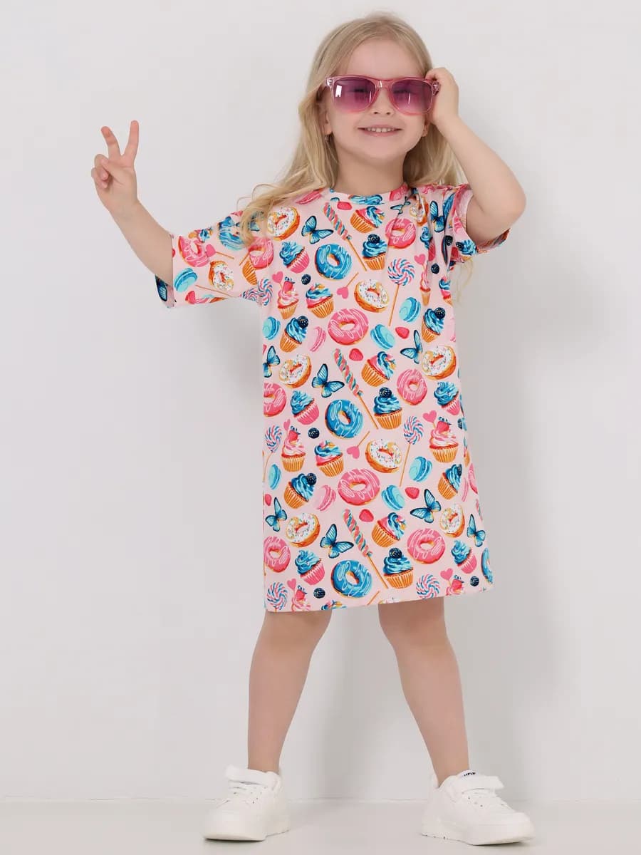Платье - футболка в садик туника детская