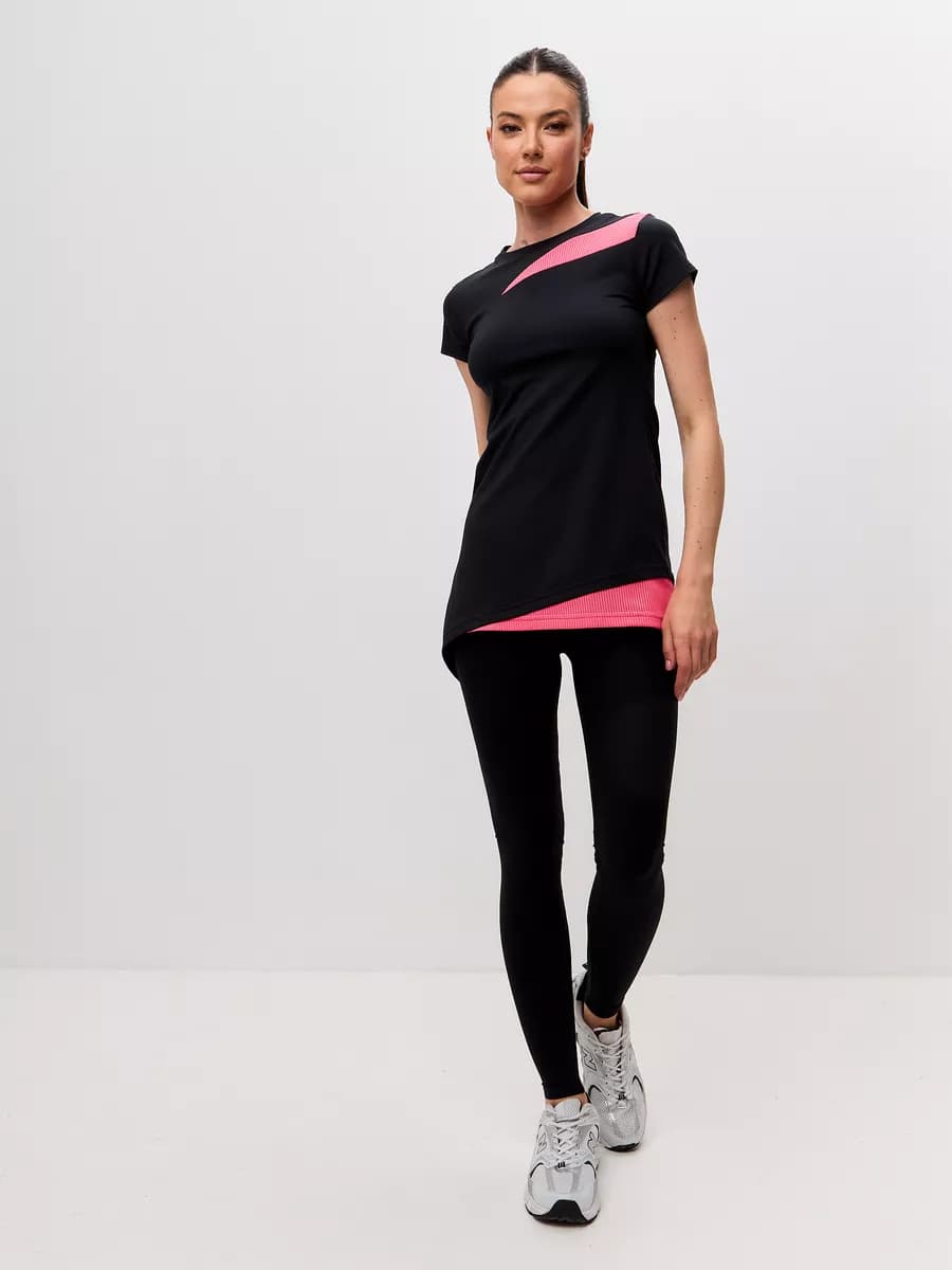 Футболка удлиненная спортивная туника для фитнеса