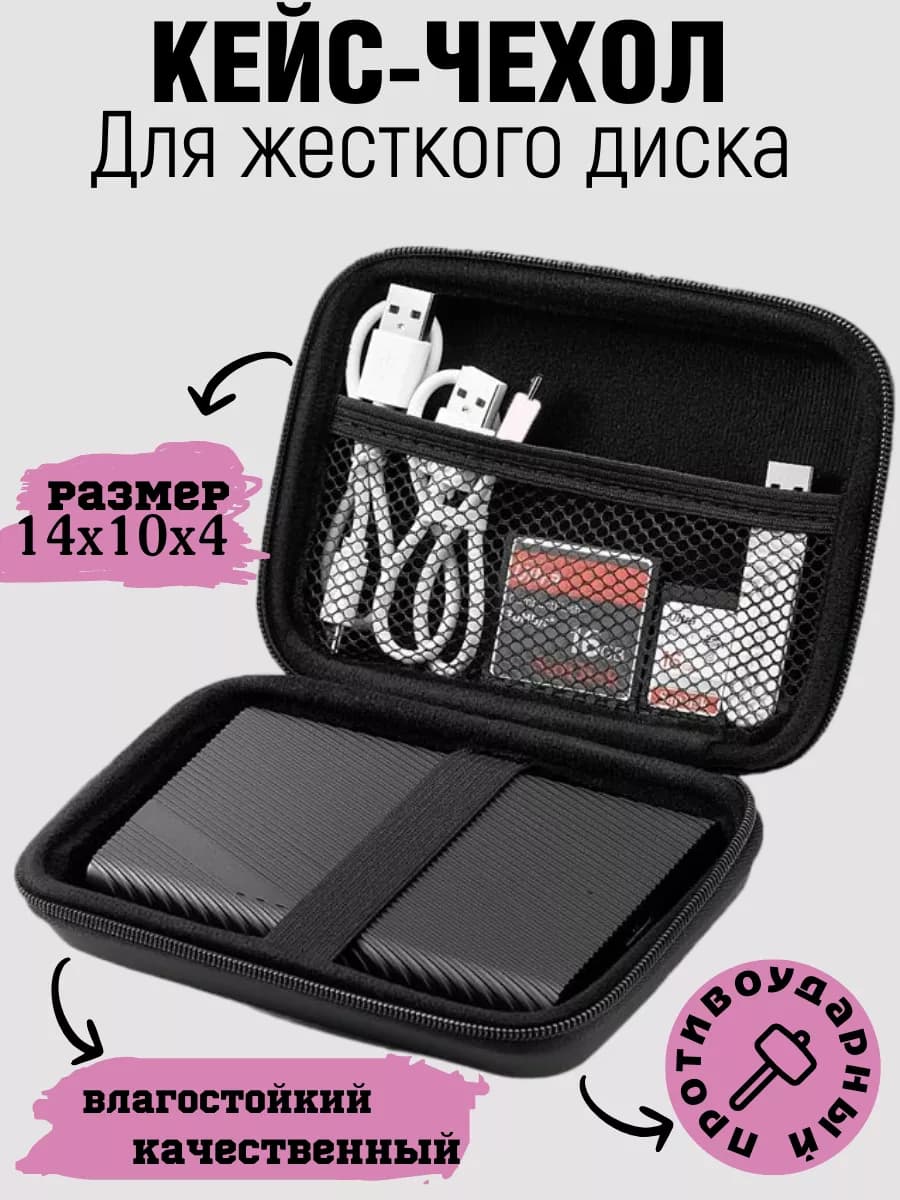 Чехол для жесткого диска аксессуаров и проводов