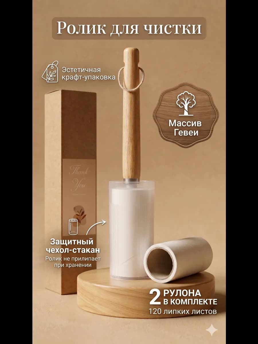 Липкий ролик для чистки одежды