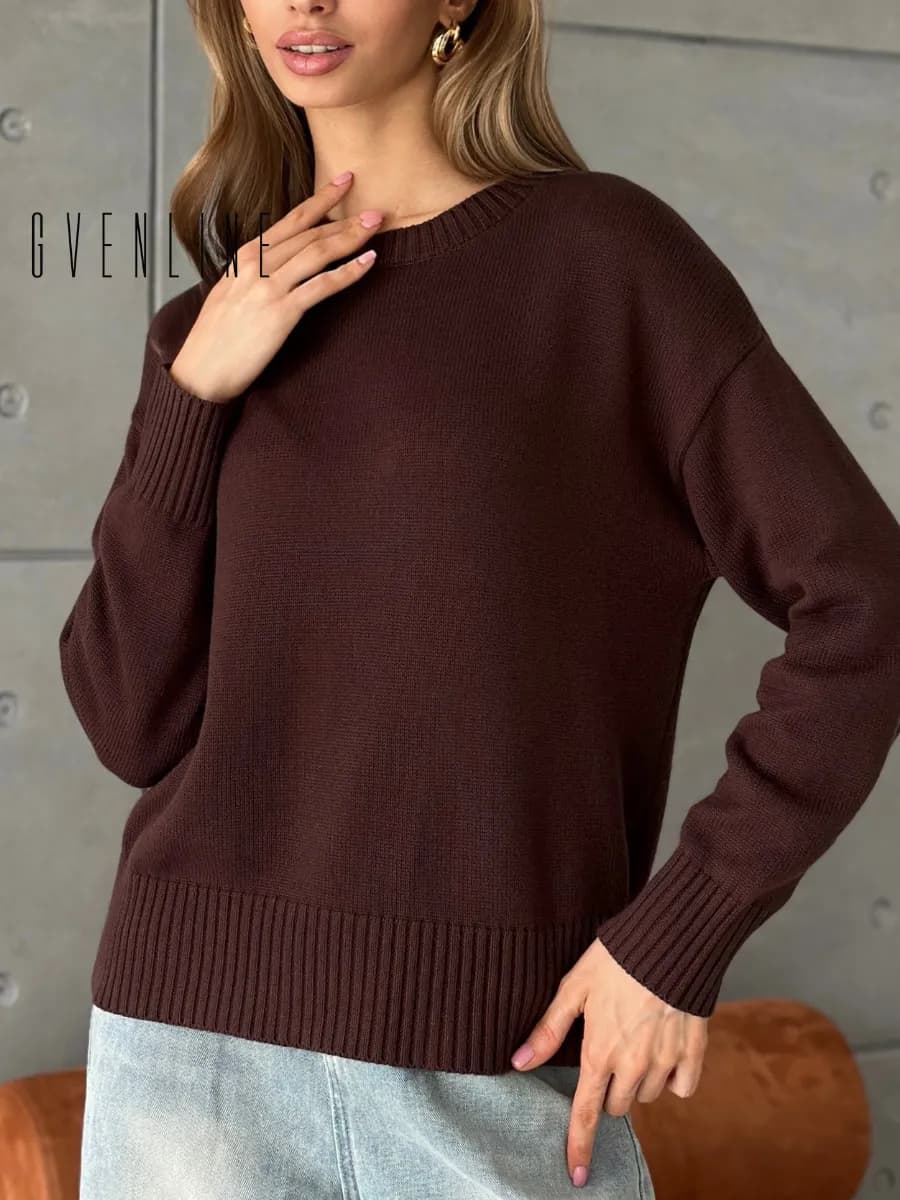 Базовый свитер оверсайз хлопковый - фото 1