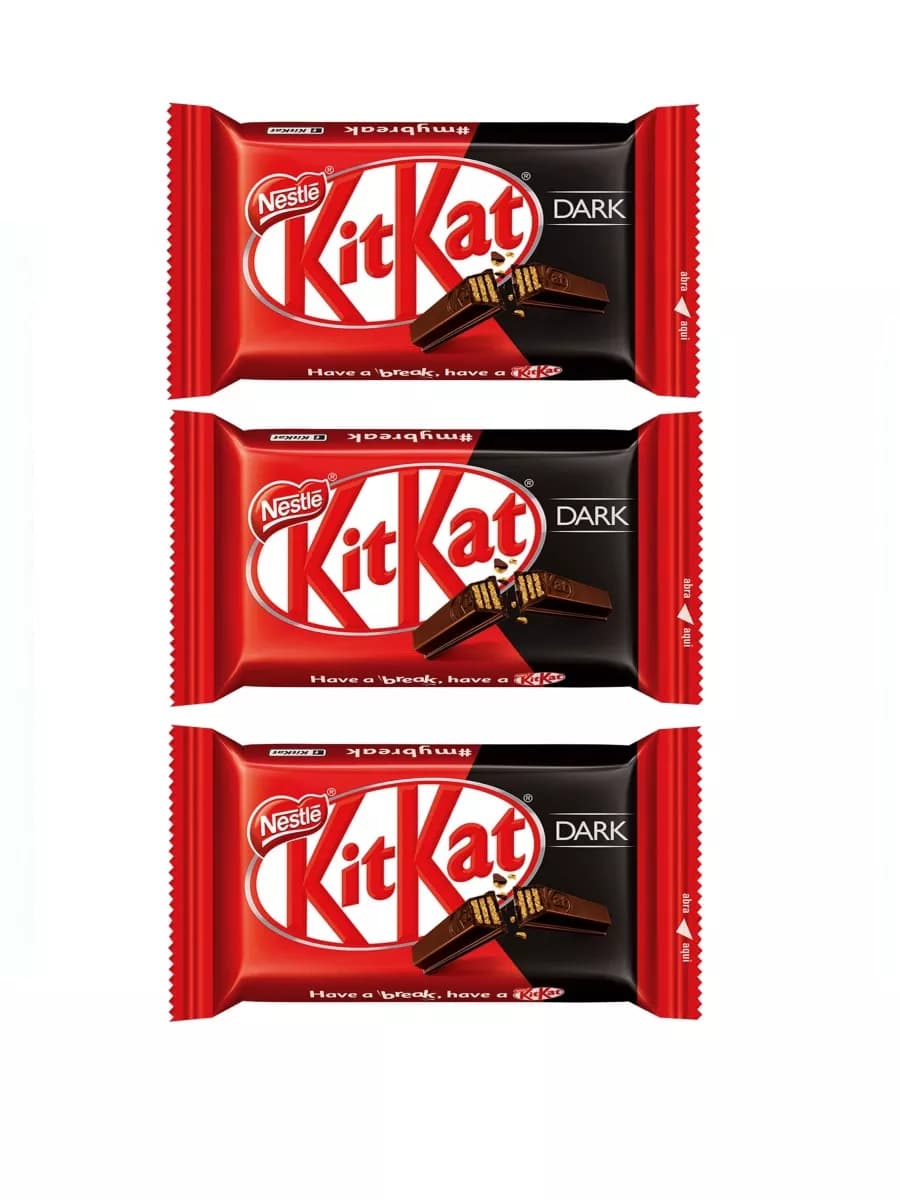 Шоколадные батончики КитКат 4 Fingers 41,5 гр Dark х 3 шт