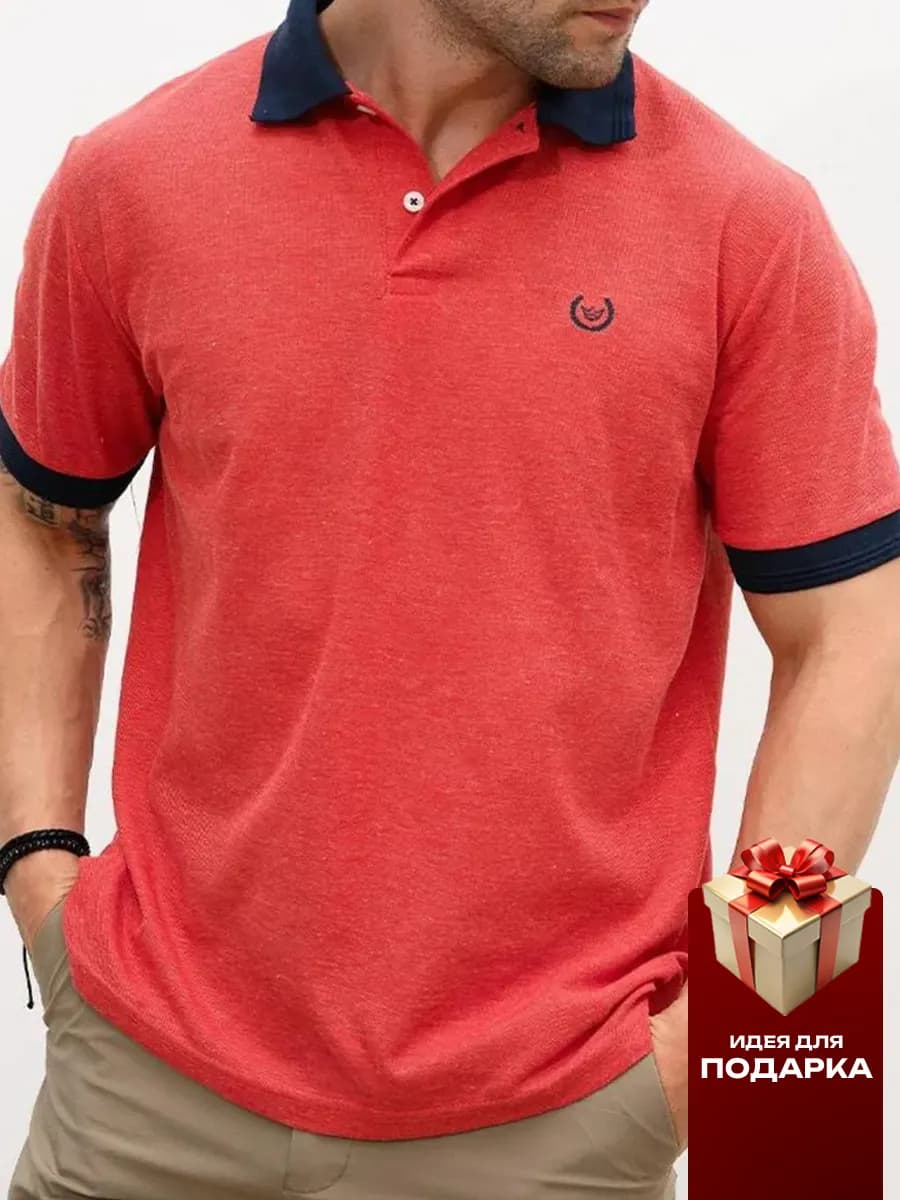 Футболка поло с коротким рукавом хлопок