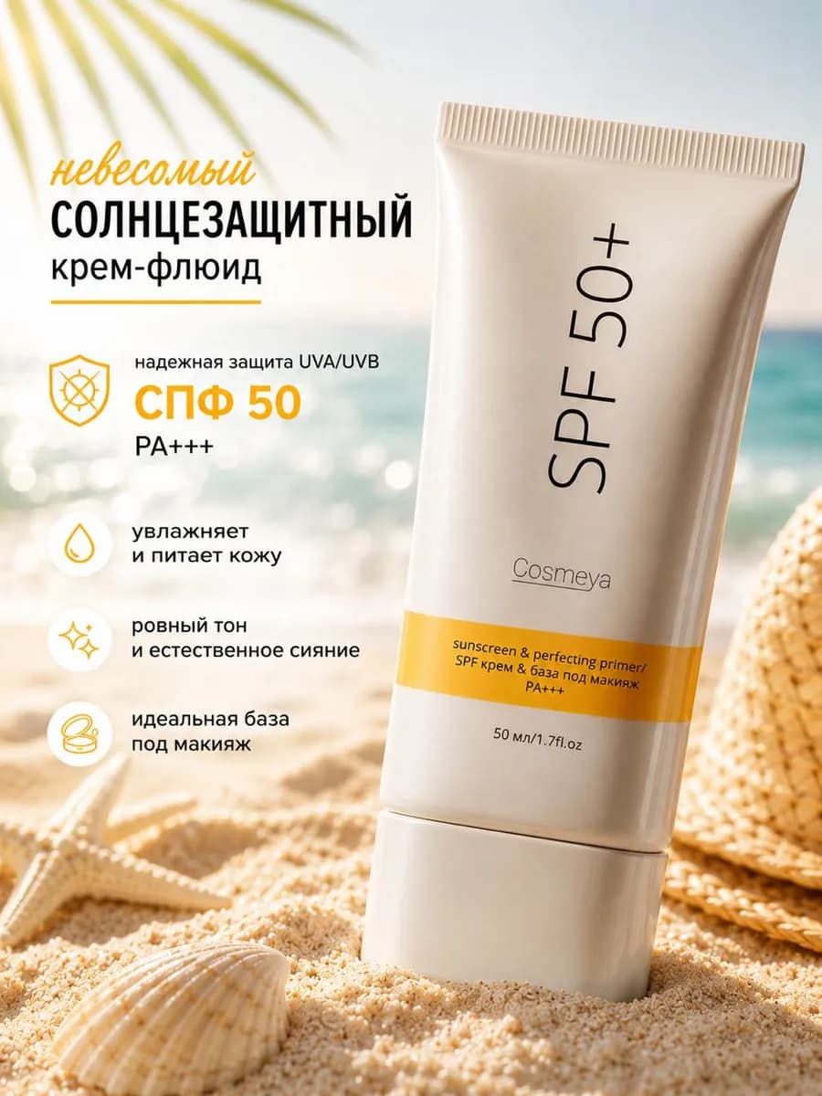 Солнцезащитный крем для лица увлажняющий spf 50