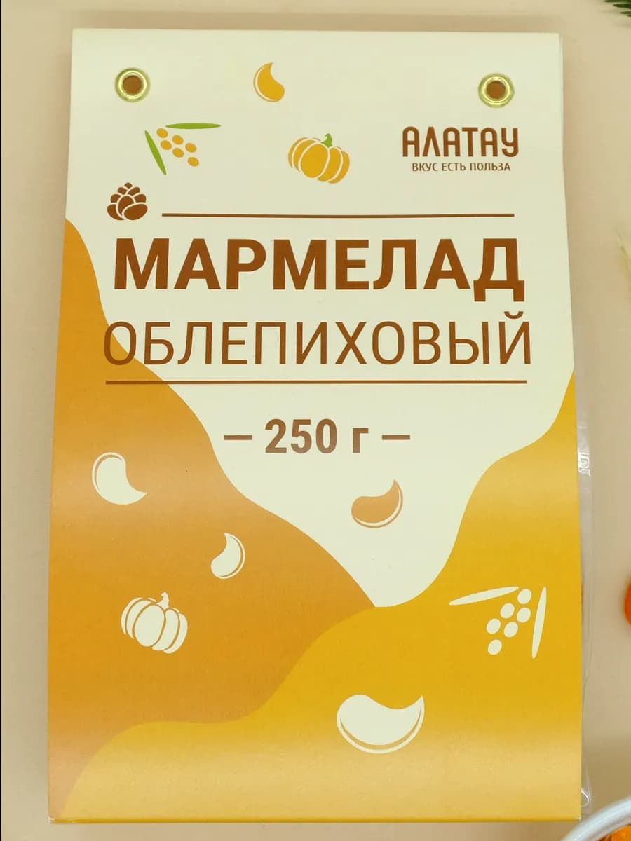 Мармелад натуральный Облепиховый 250 гр