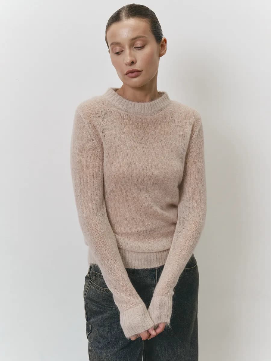 Джемпер тонкий прозрачный из мохера