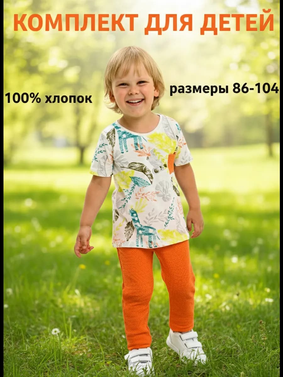 Костюм летний повседневный детям двойка в садик
