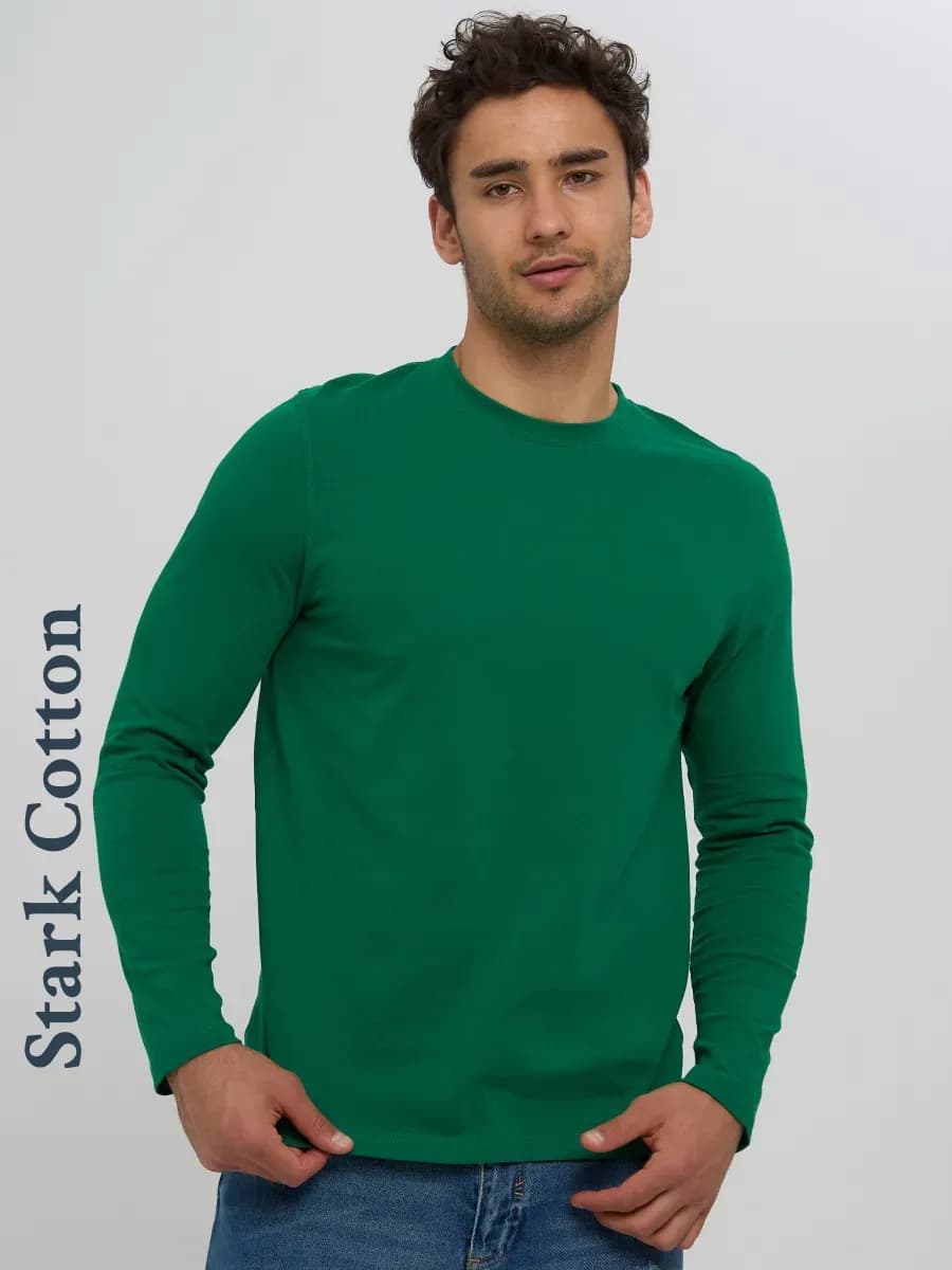 Лонгслив однотонный с длинным рукавом