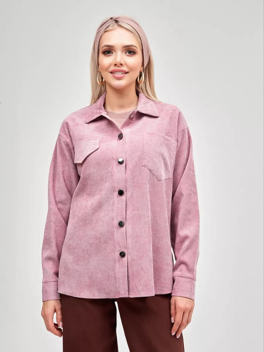 рубашка легкий оверсайз вельветовая - фото 1