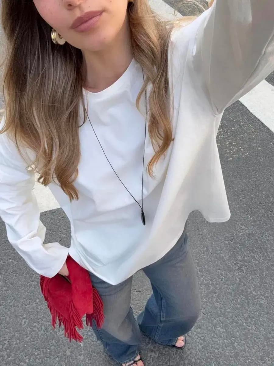 Лонгслив оверсайз с длинным рукавом