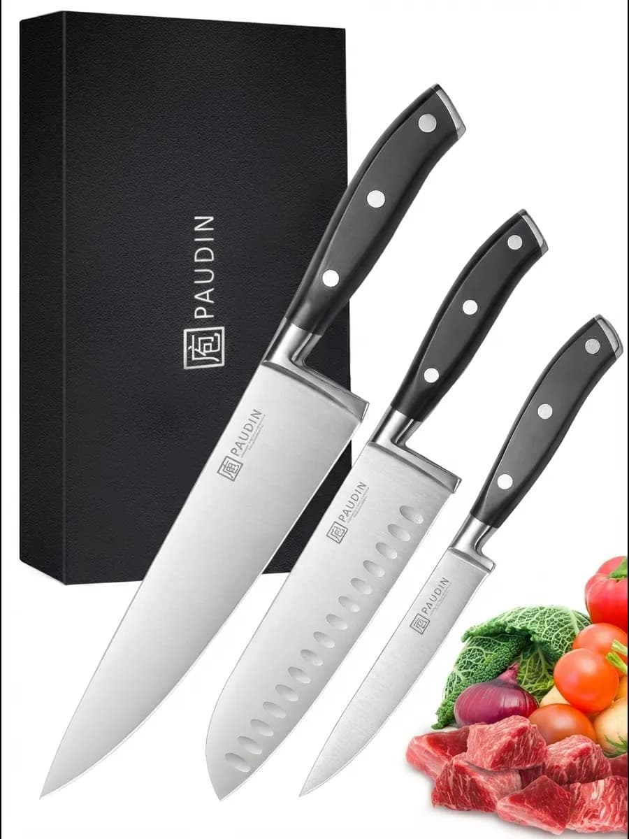 Набор профессиональных кухонных ножей для шеф-повара 3 шт