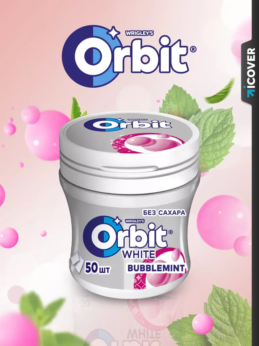 Жевательная резинка "Bubblemint" без сахара (68г)