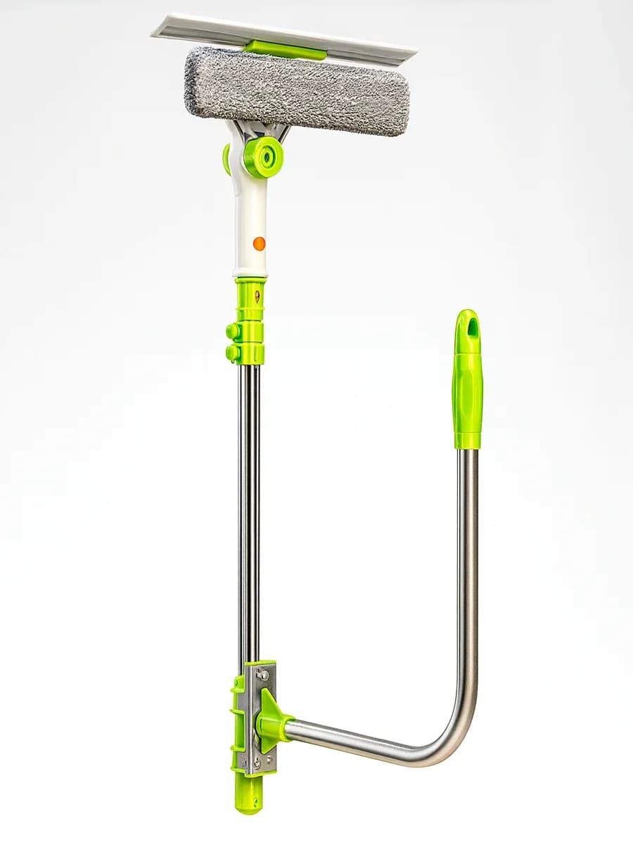 Телескопическая швабра для мойки окон снаружи и внутри
