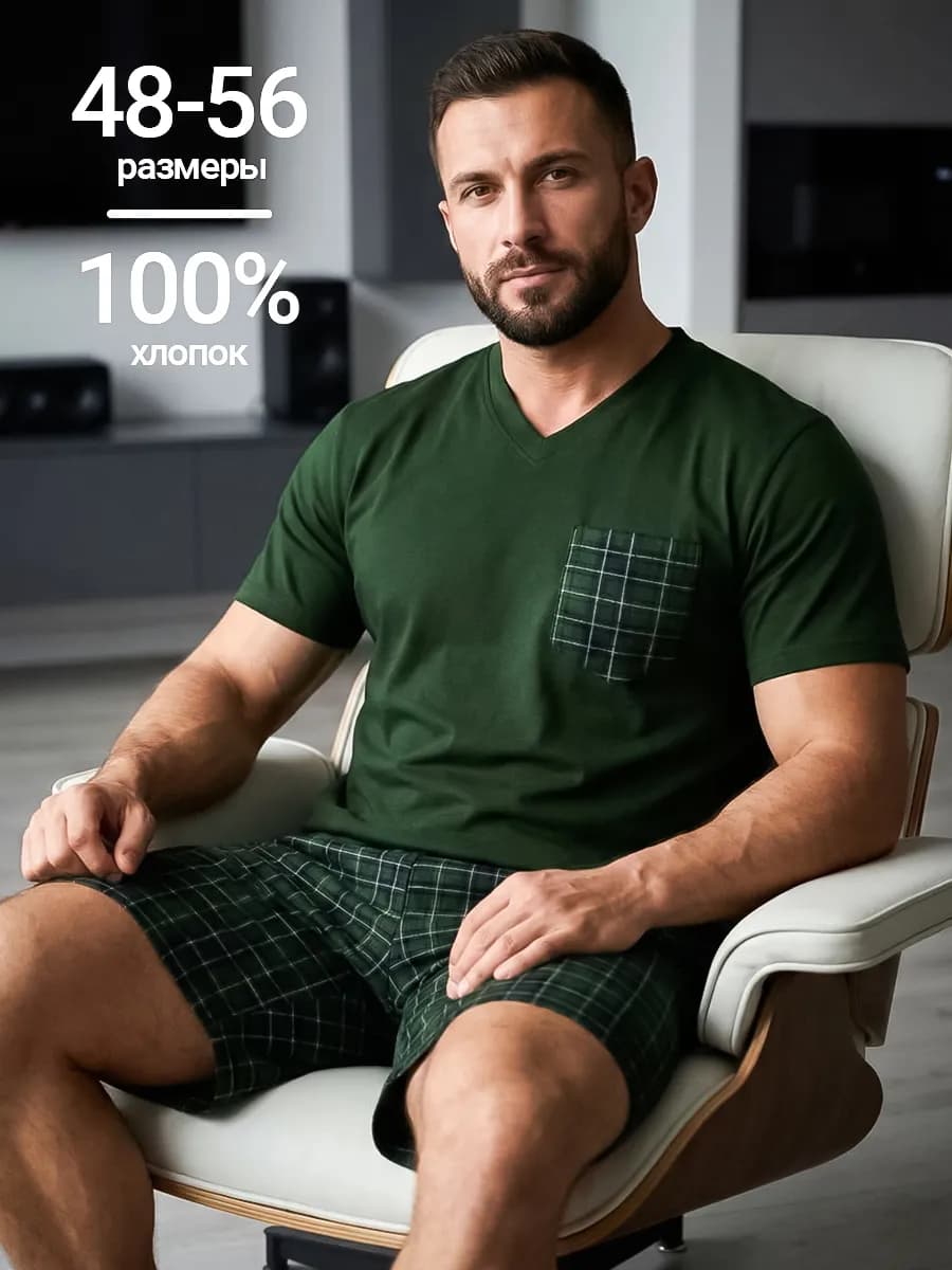 Пижама домашний костюм с шортами и футболкой