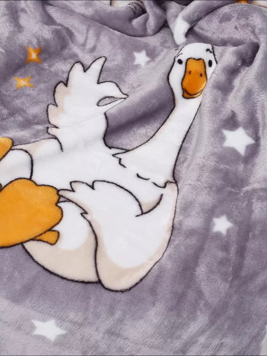 Плед 150х200 детский покрывало для дивана подарок с гусями