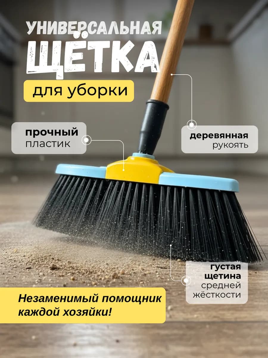 Щетка для подметания и уборки пола Швабра с длинной ручкой