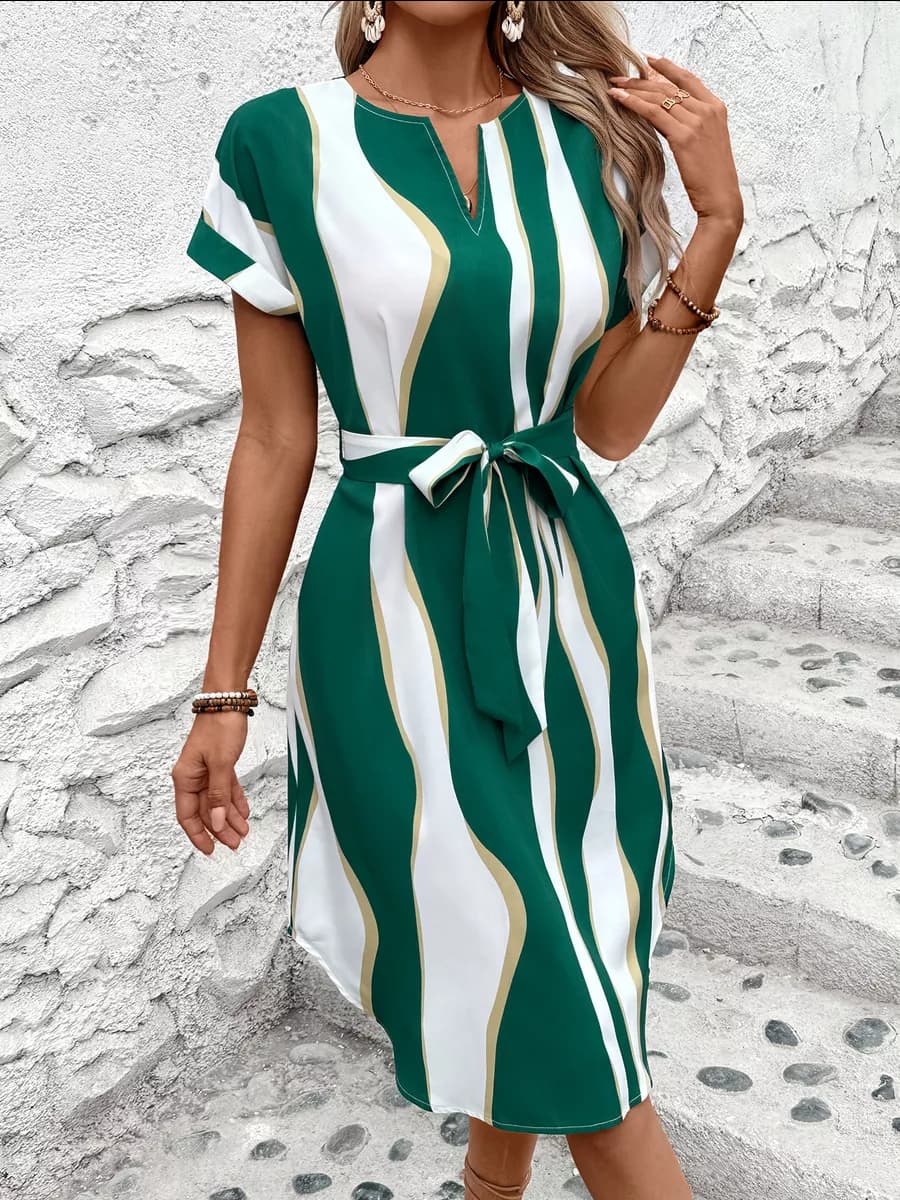 Платье летнее пляжное с поясом - фото 1