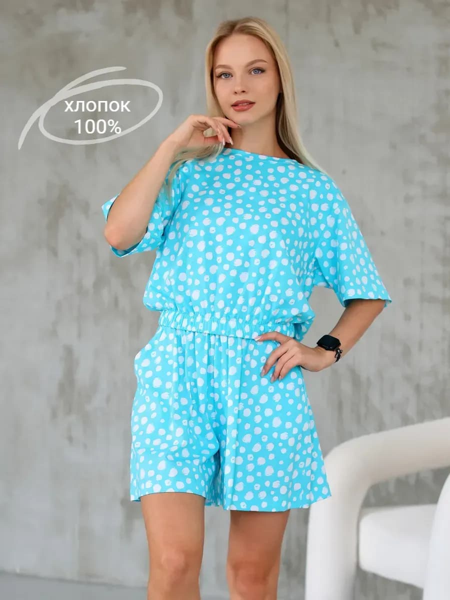 Костюм хлопковый летний с шортами