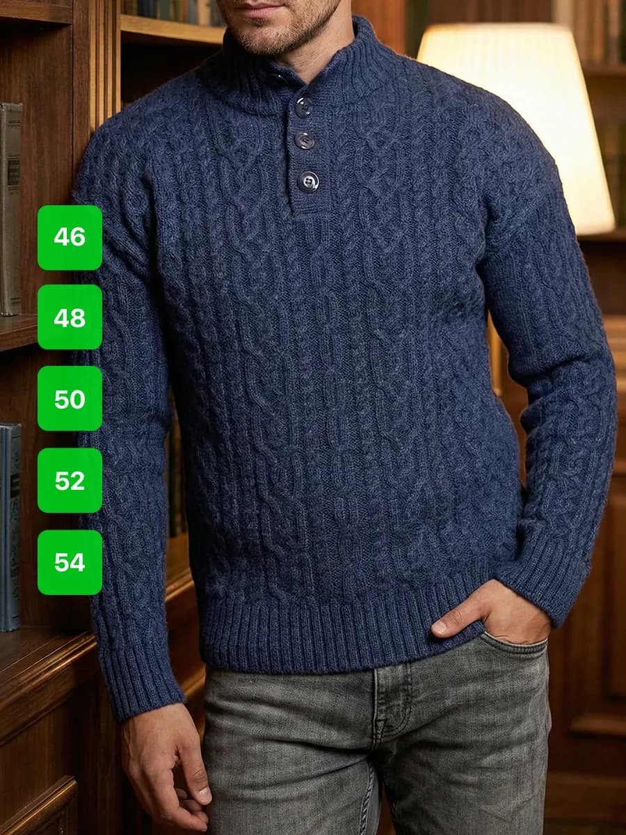 Свитер с горлом на пуговицах