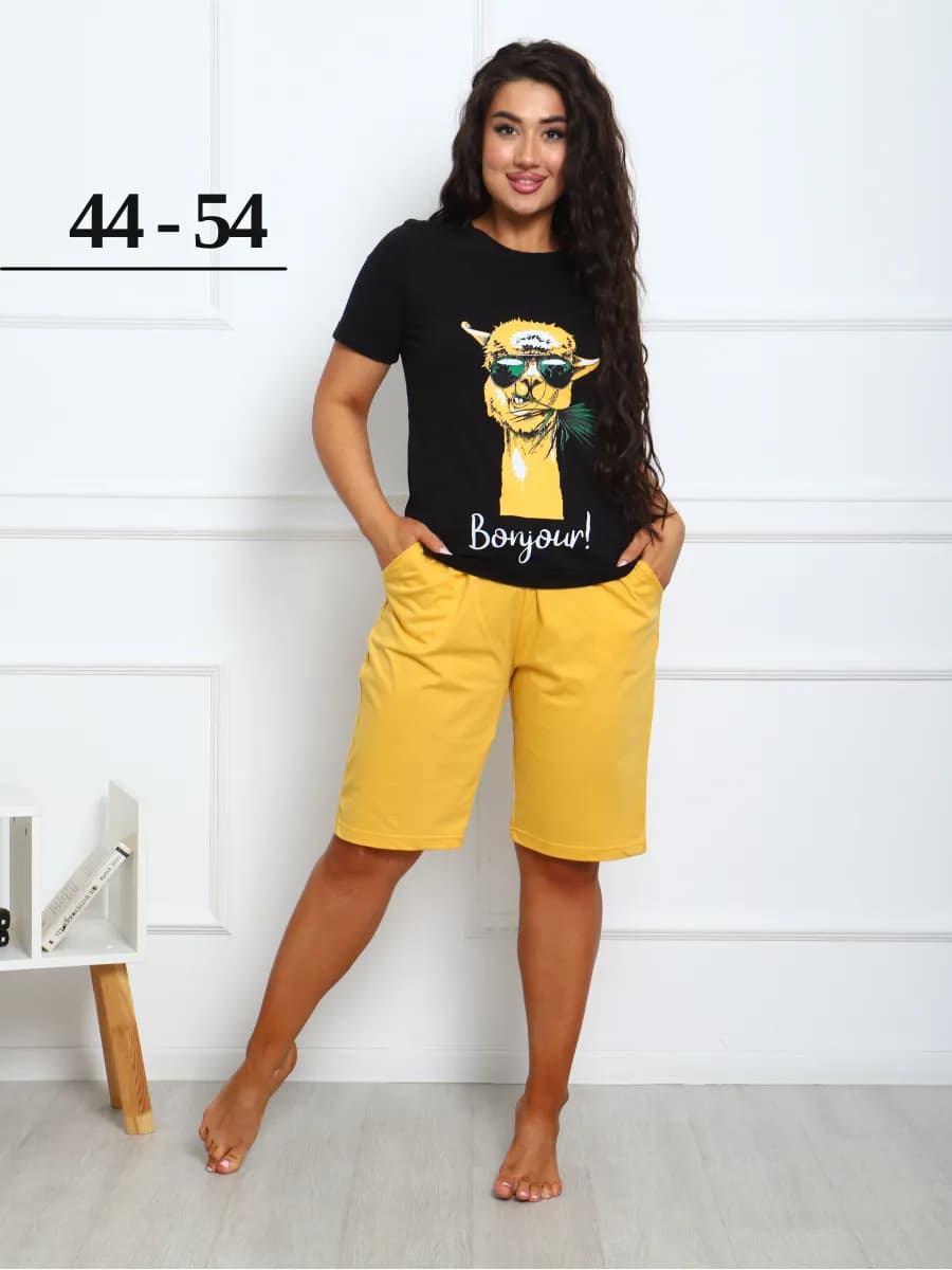 Домашний костюм с шортами летний - фото 1