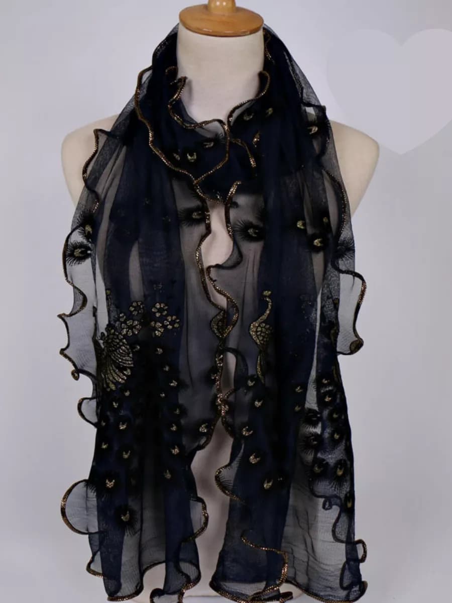 Платок лёгкий газовый Павлин