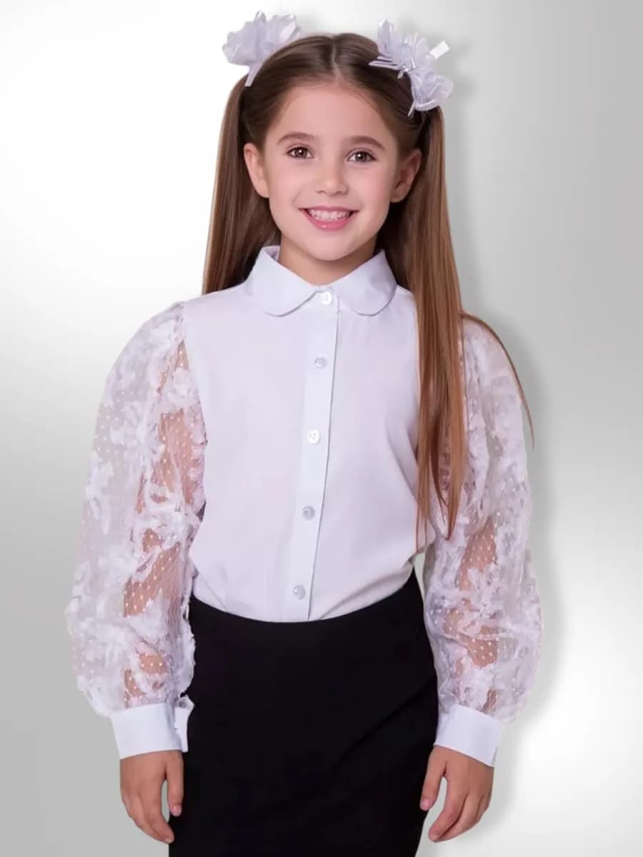 Блузка школьная с длинным рукавом