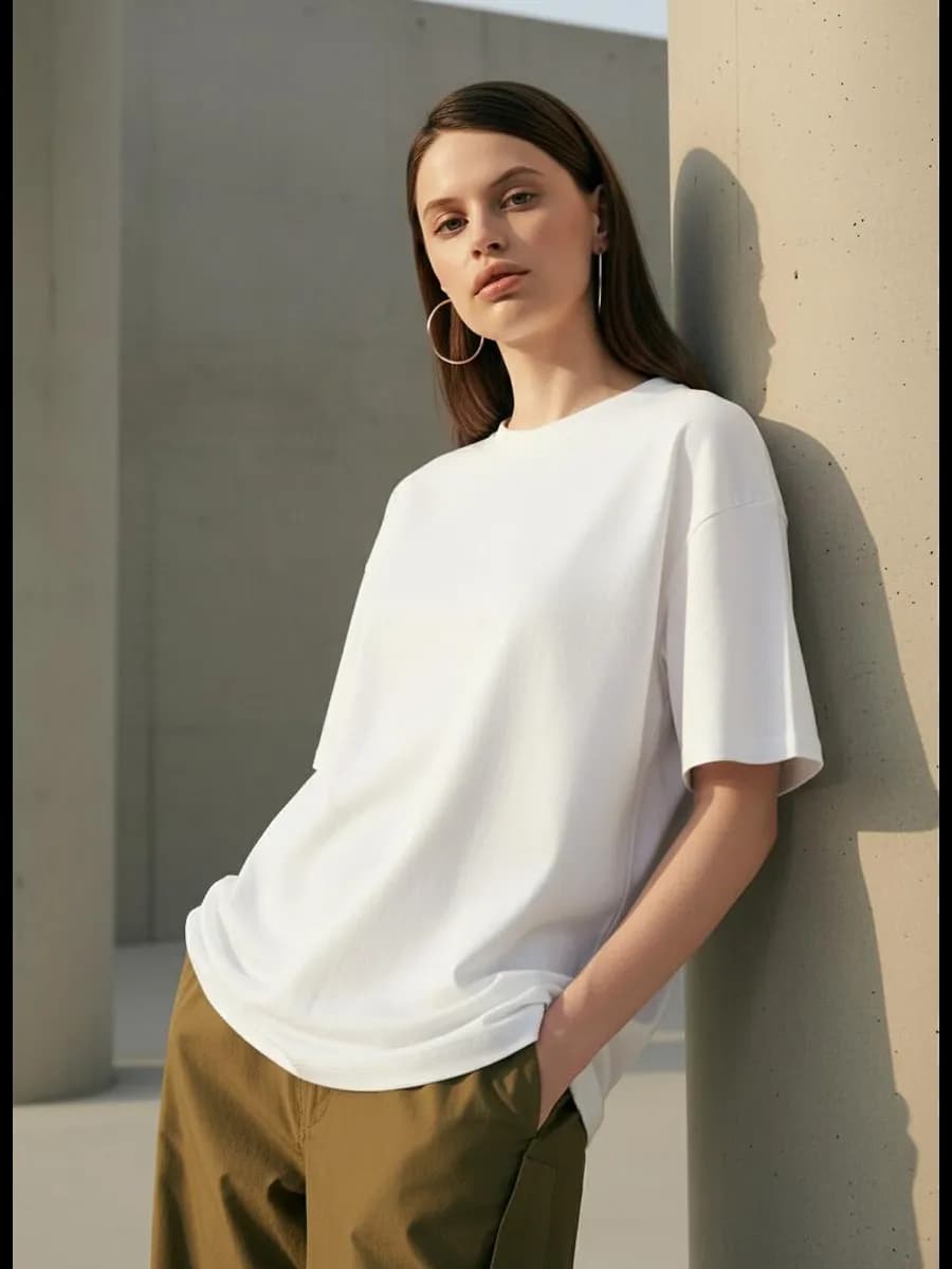 Плотная базовая футболка оверсайз